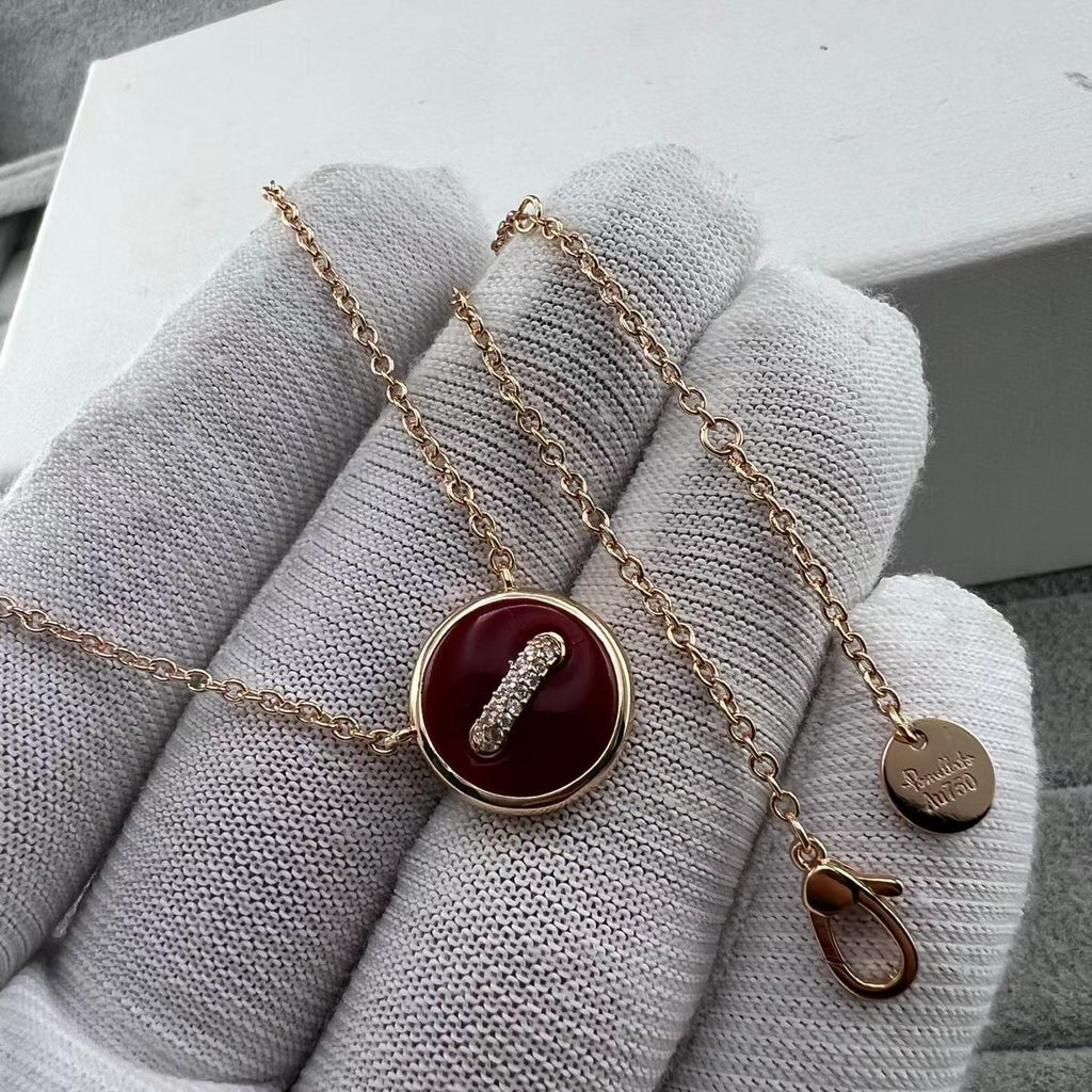 Pomellato Style Lock Cubic Zirconia Necklace