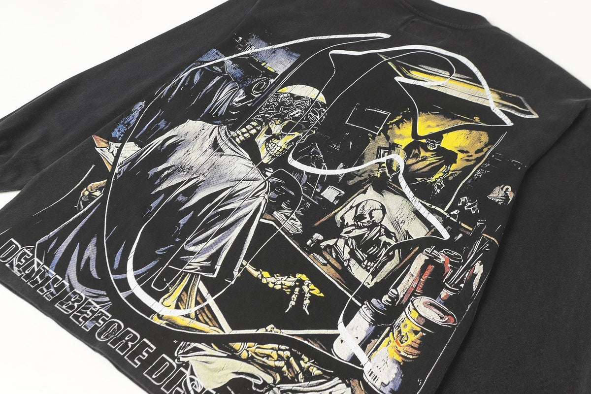 Godspeed Washed Black Rock Graphic Long-Sleeve T-Shirt