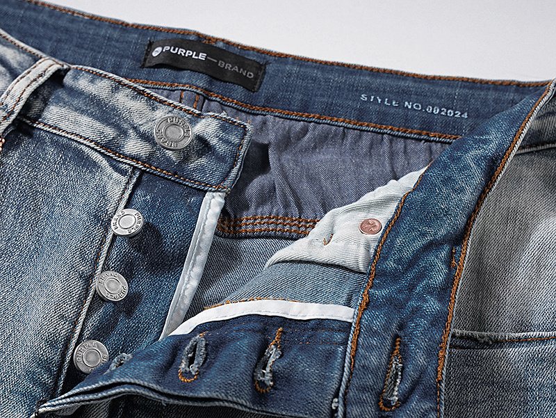 Purple Brand Light Blue Distressed Paint Splatter Jeans