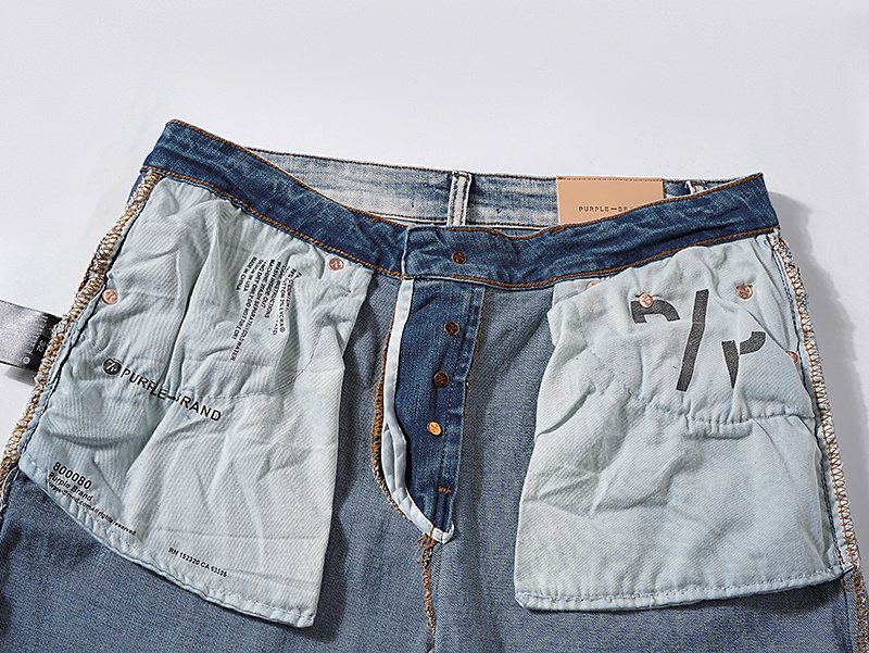 Purple Brand Light Blue Distressed Paint Splatter Jeans