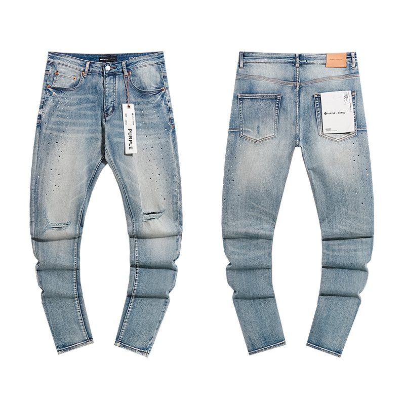 Purple Brand Light Blue Distressed Skinny Jeans