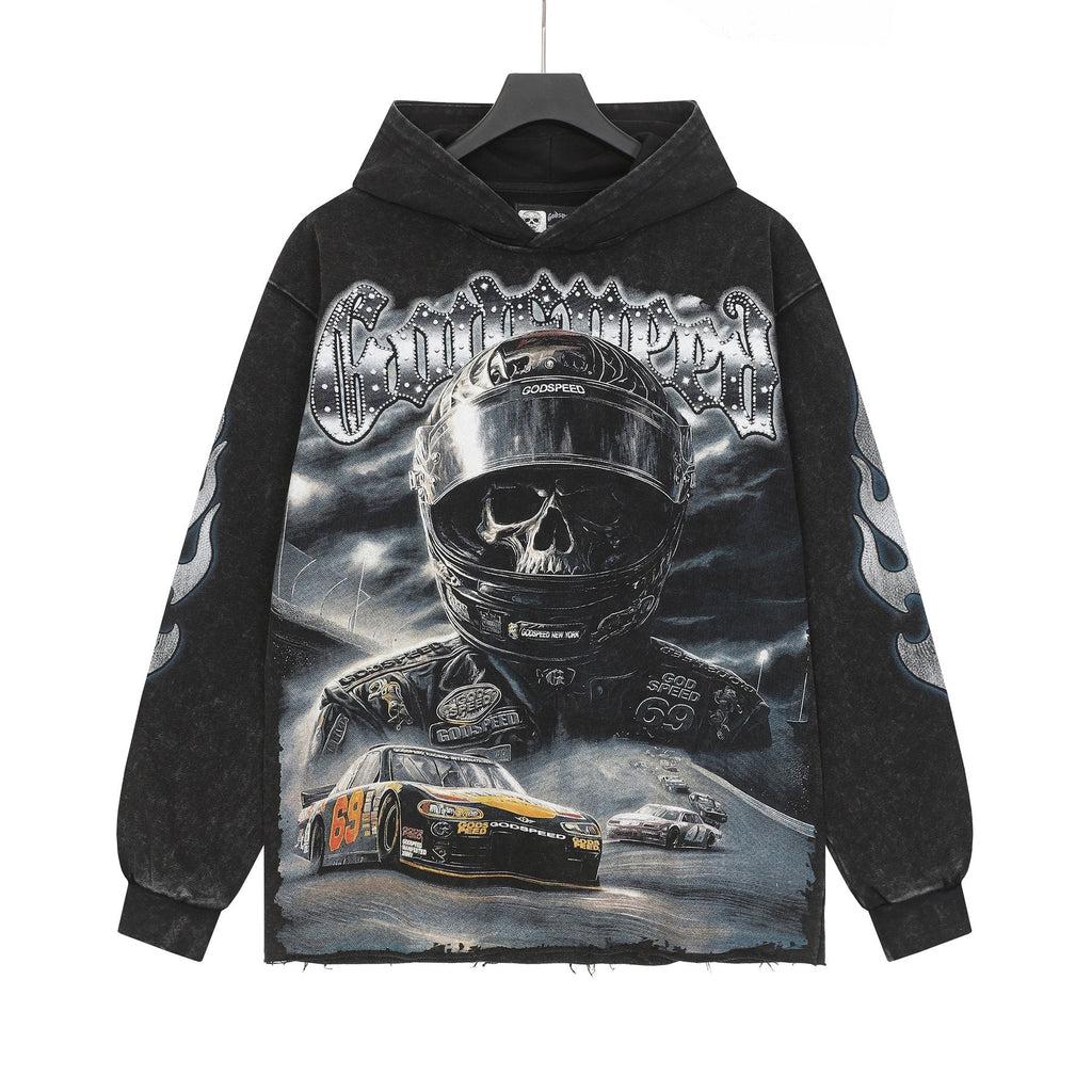 Godspeed Race Before Death Skull Graphic Hoodie