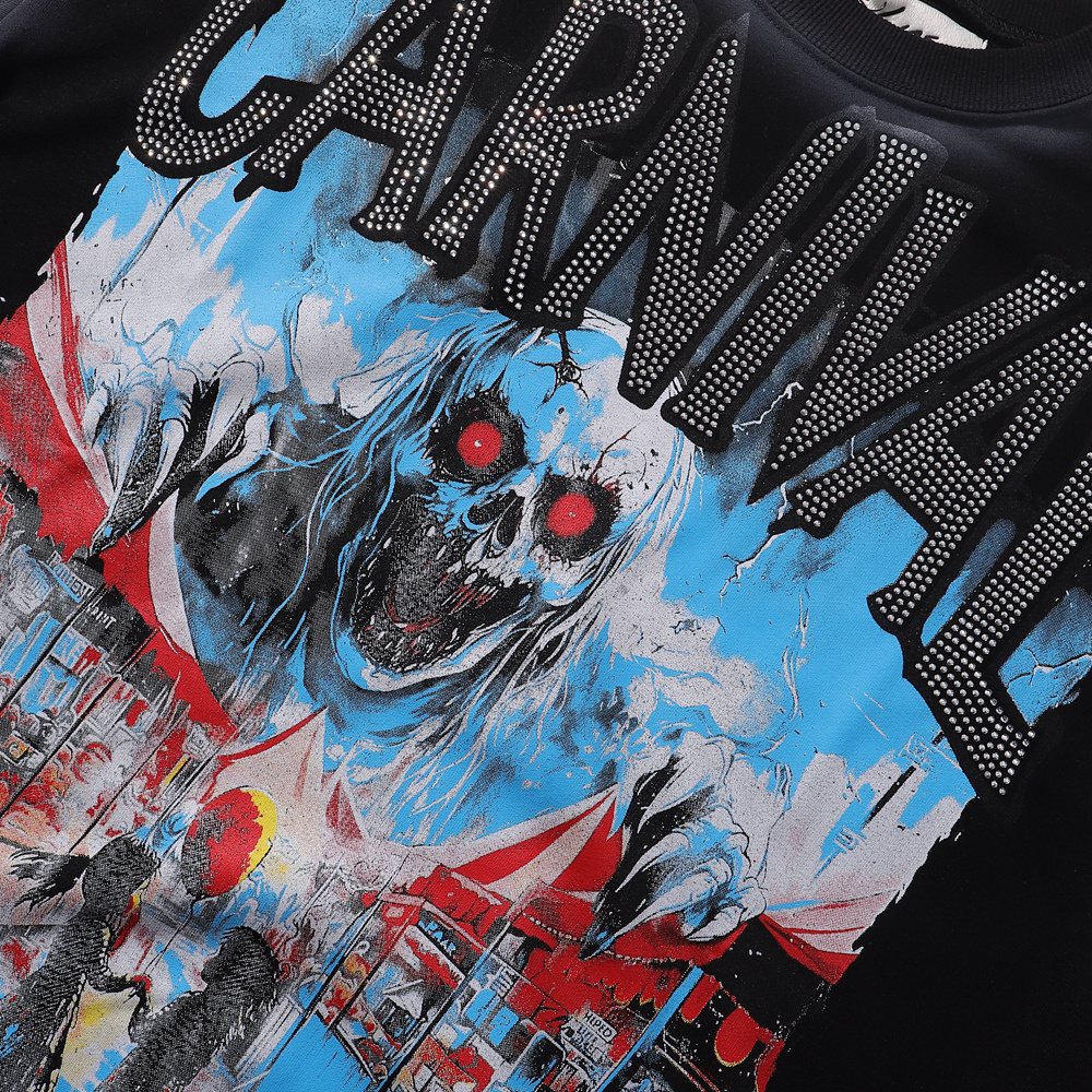 MAJESTIK Carnival Graphic Cropped T-Shirt