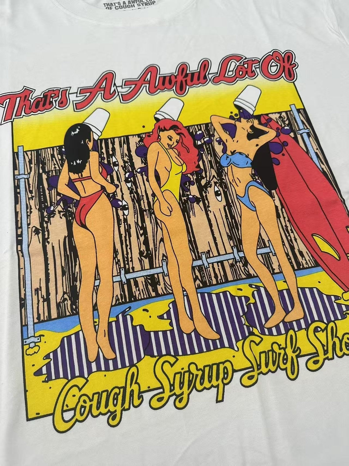 THAT'S A AWFUL LOT OF COUGH SYRUP Surf Graphic Short-Sleeve T-Shirt