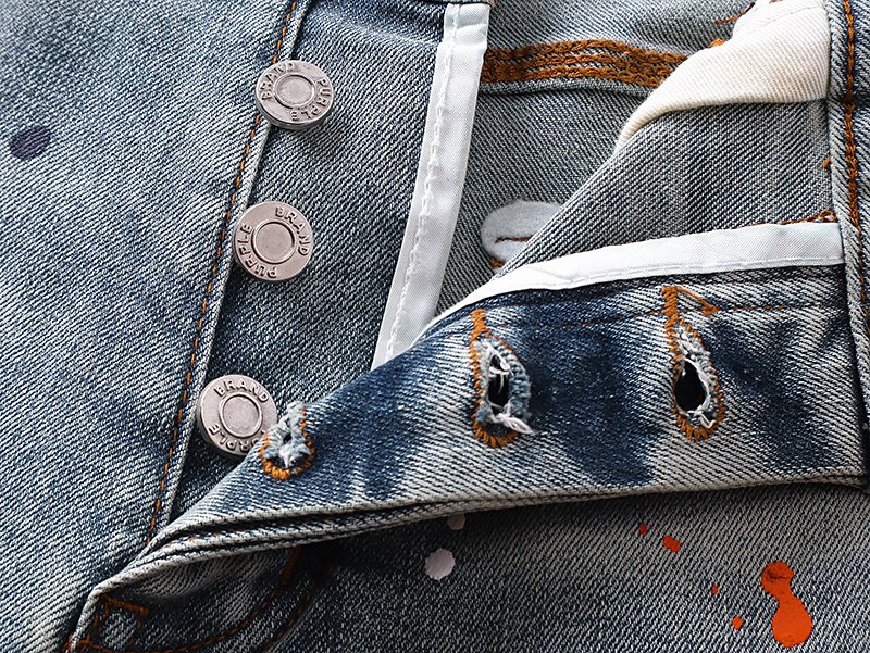 Purple Brand Paint Splatter Denim Shorts