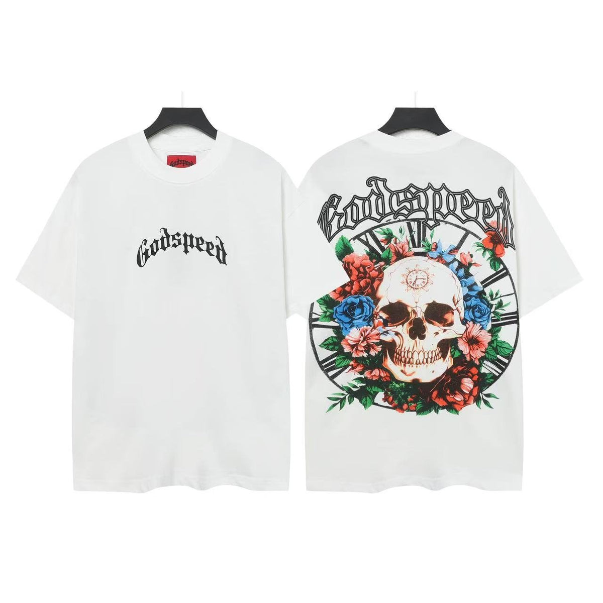 Godspeed Skull & Floral Graphic Short-Sleeve T-Shirt