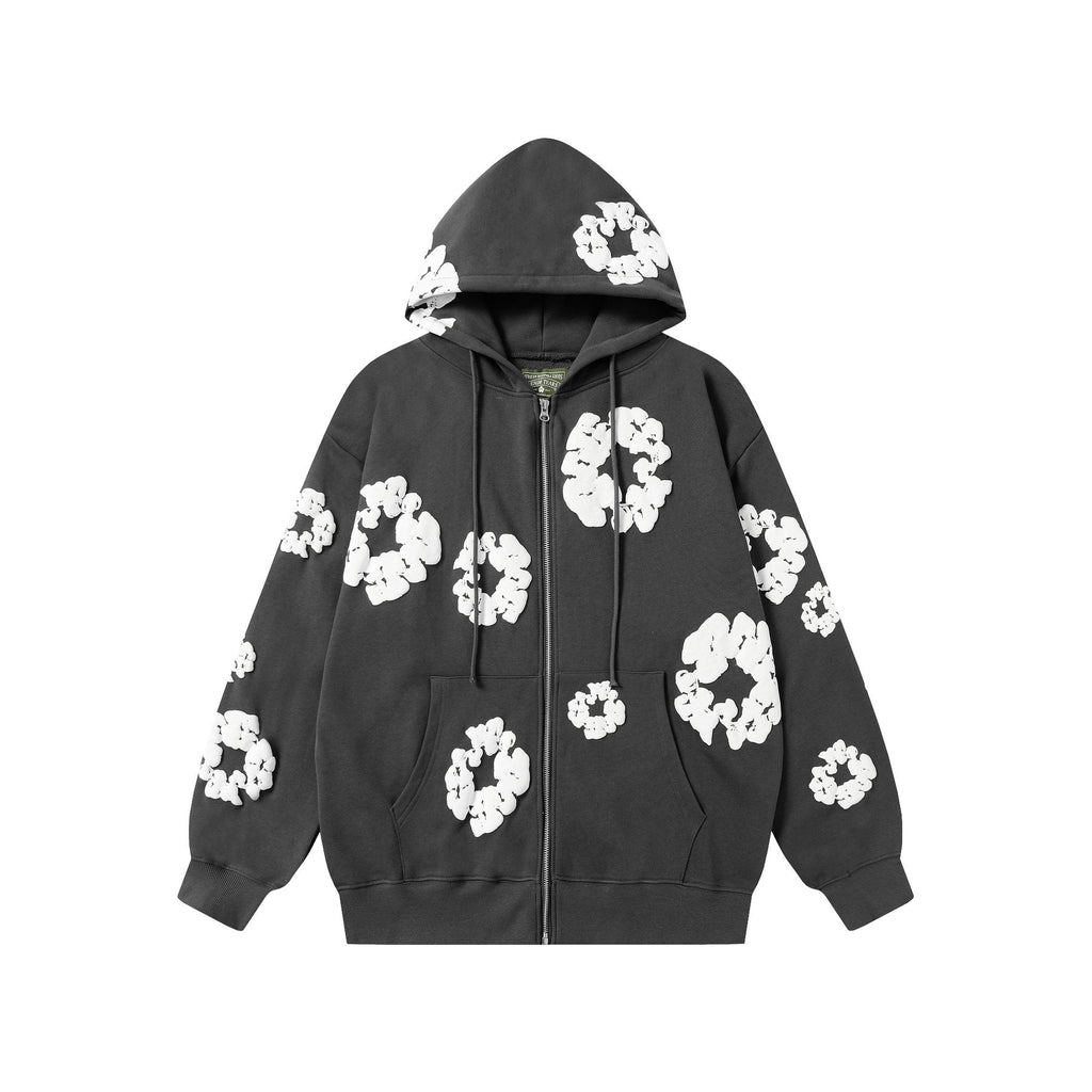 DENIM TEARS Floral Zip Hoodie