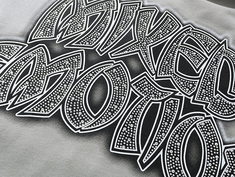 MIXED EMOTION Skateboard Graphic Zip Hoodie - Gray