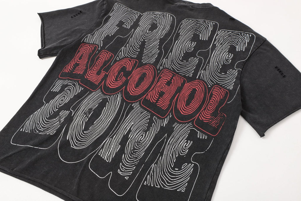 SAINT Free Alcohol Washed Black Graphic T-Shirt