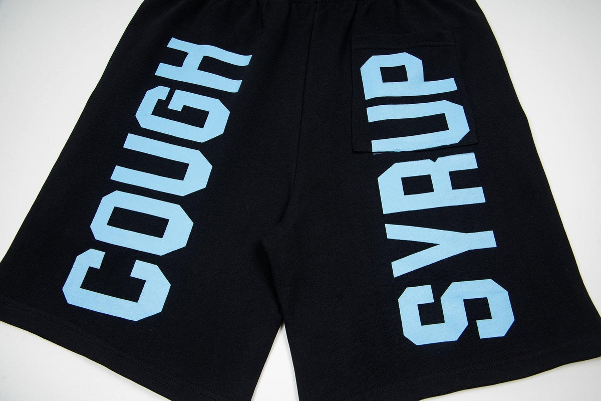 THAT'S A AWFUL LOT OF COUGH SYRUP Black Graphic Shorts