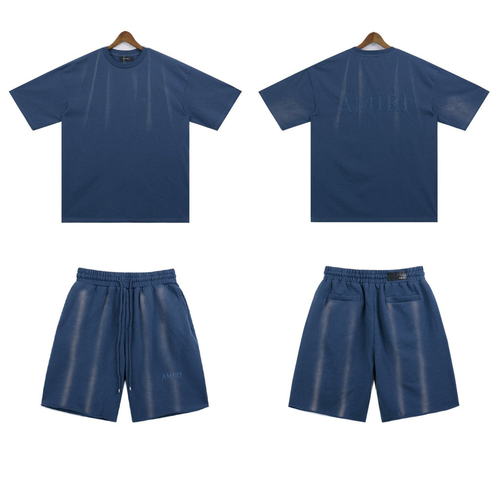 AMIRI Washed Embroidered T-Shirt & Shorts Set
