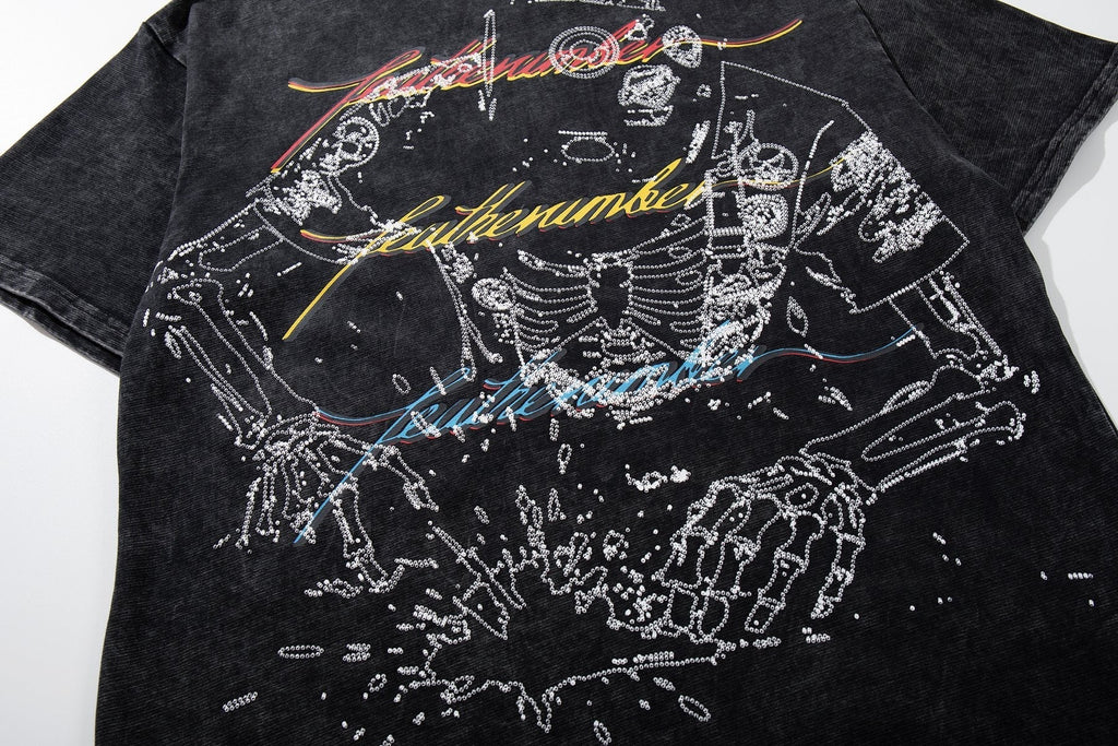MAJESTIK Robot & Skeleton Graphic T-Shirt