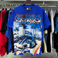 Godspeed T-shirts Supercar Beach Road Print Cotton Casual Short Sleeves Men and Women