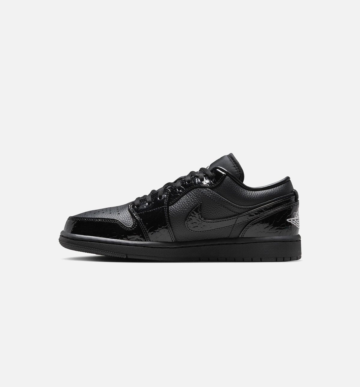 Air Jordan 1 Low "Patent Elephant" Women's Lifestyle Shoe - Black / White / Metallic Silver