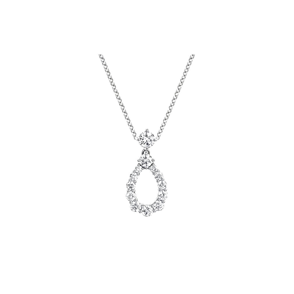 Harry Winston Style Lock Cubic Zirconia Necklace