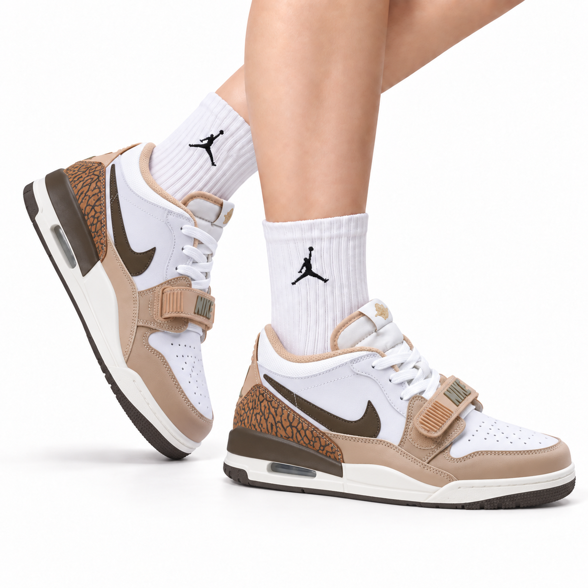 Jordan Legacy 312 Low White Tan Brown Sneakers