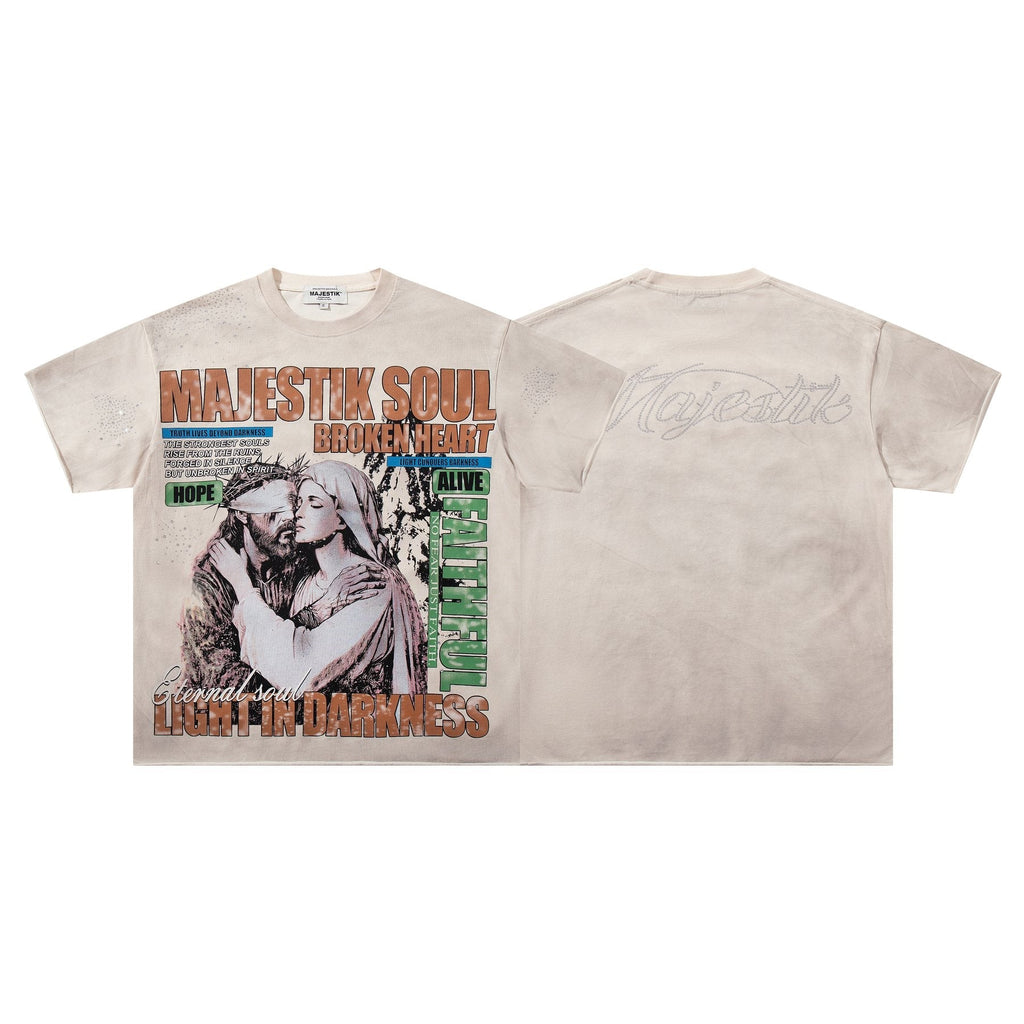 MAJESTIK Broken Heart Graphic T-Shirt