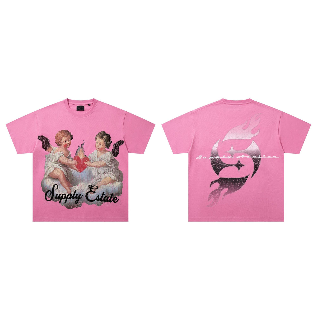 SUPPLY TEE Cherub Flame Graphic T-Shirt