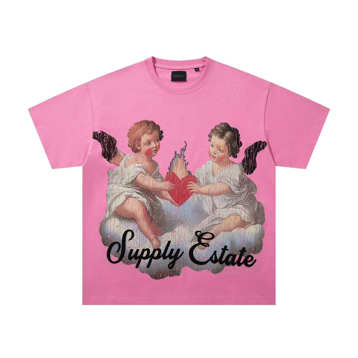SUPPLY TEE Cherub Flame Graphic T-Shirt