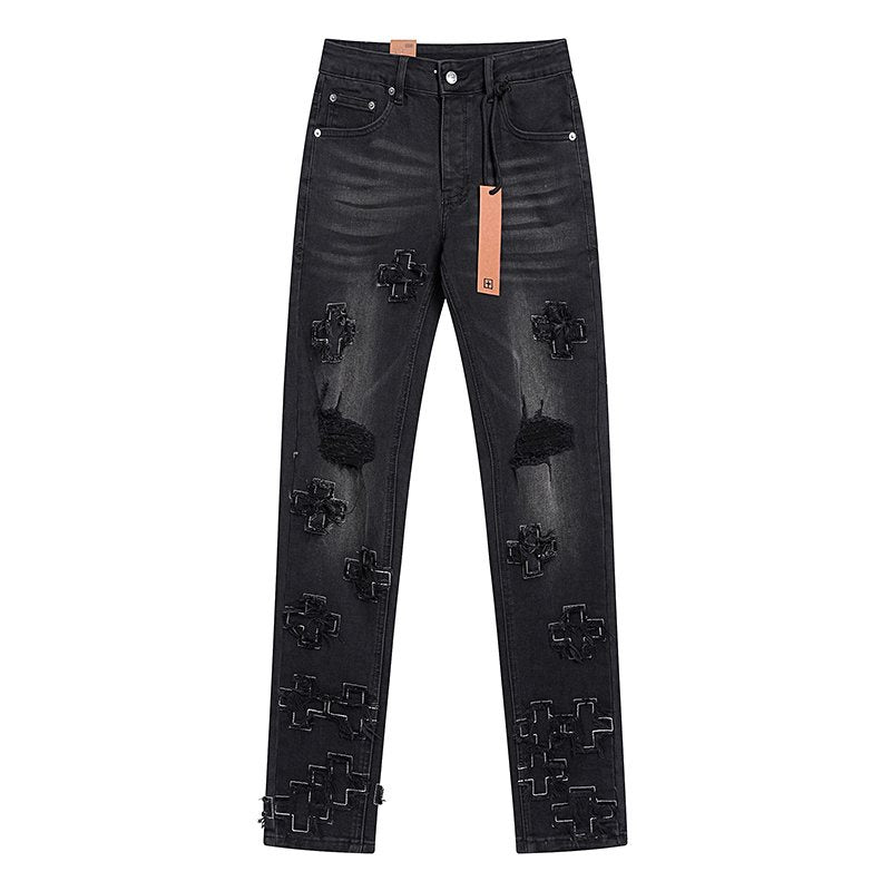 Ksubi Cross Patch Slim Tapered Jeans