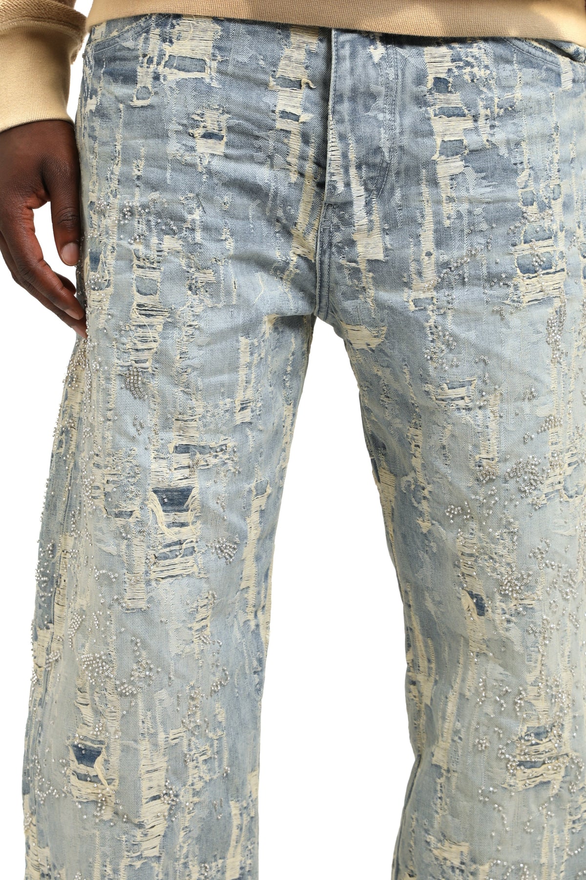 Purple Brand Bead Splatter Destroy Denim