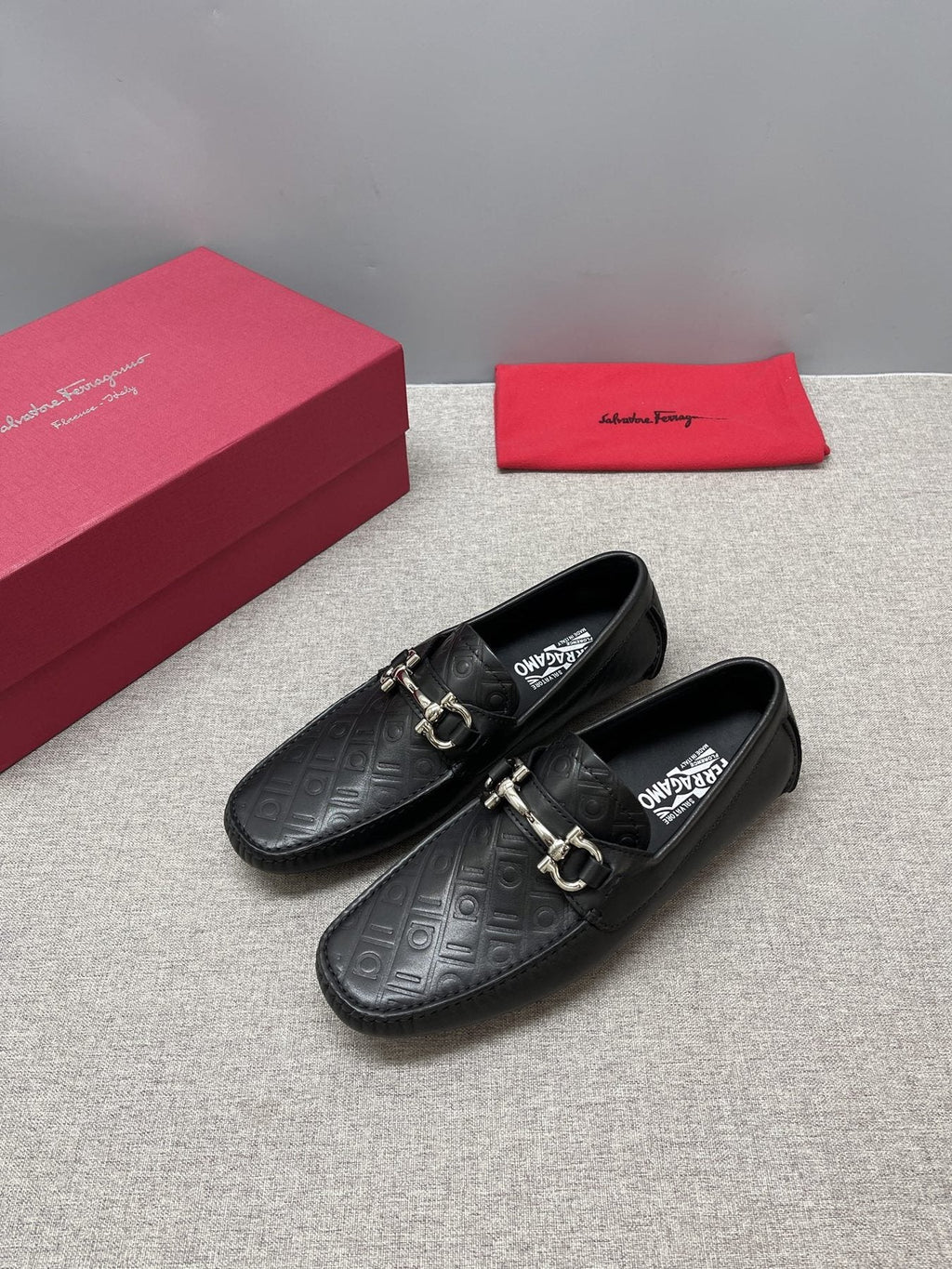 Ferragamo Men's Black Bit Driving Loafers