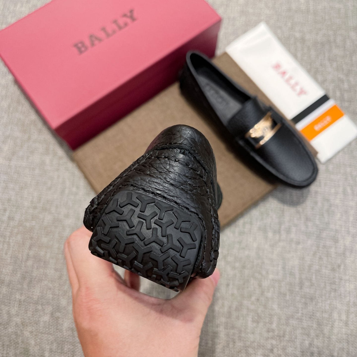 Bally Men's Black Textured Slip-On Loafers