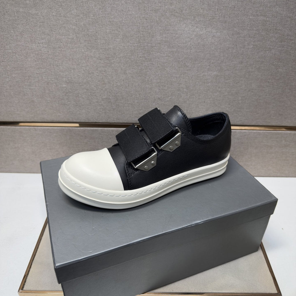 Rick Owens Black Strap Low-Top Sneakers