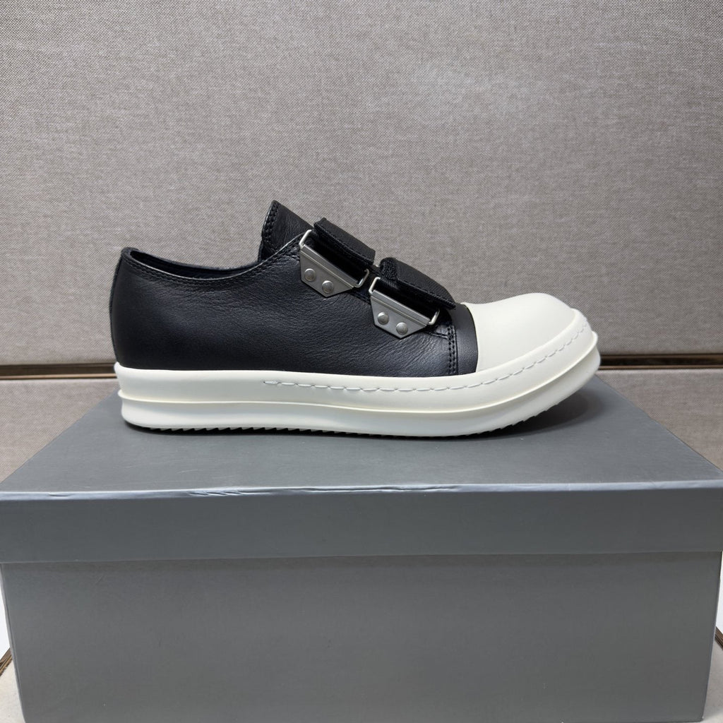 Rick Owens Black Strap Low-Top Sneakers