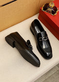 Ferragamo Black Patent Bit Loafers