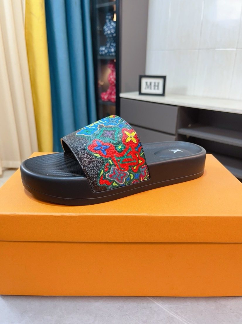 Louis Vuitton Men's Multicolor Strap Slide Sandals