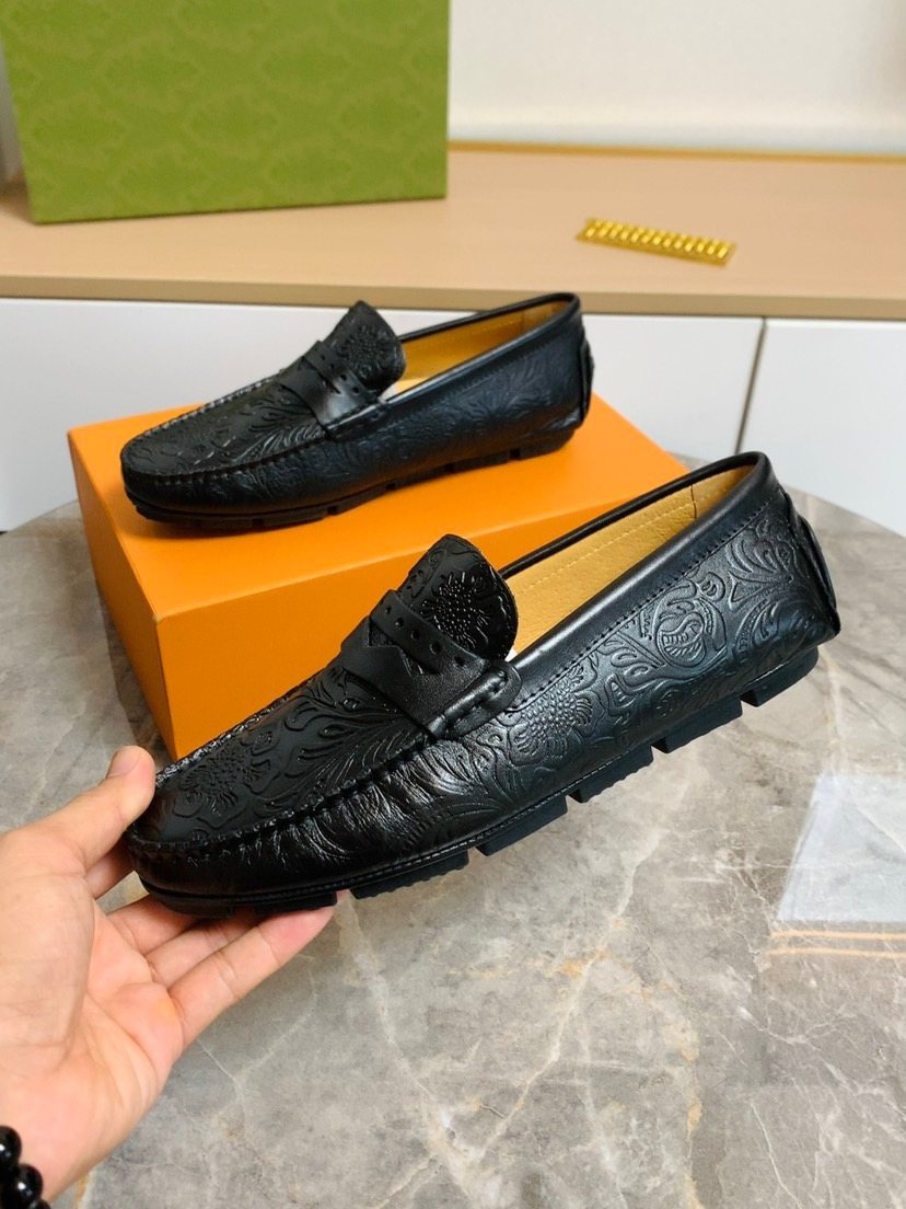 Louis Vuitton Black Leather Loafers