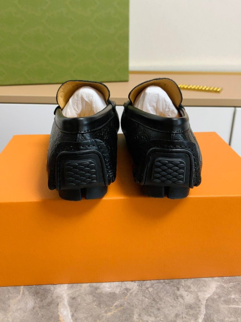 Louis Vuitton Black Leather Loafers