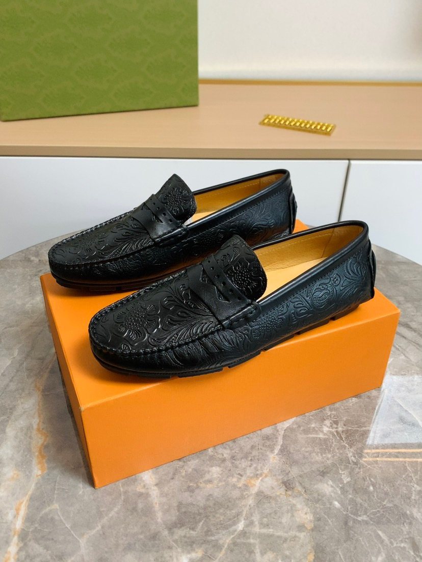 Louis Vuitton Black Leather Loafers