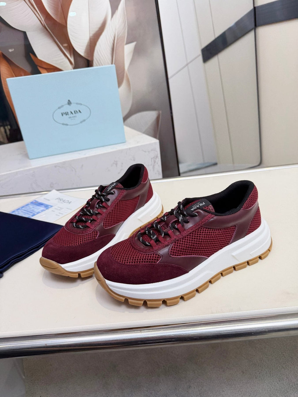 Prada Mesh Panel Sneakers