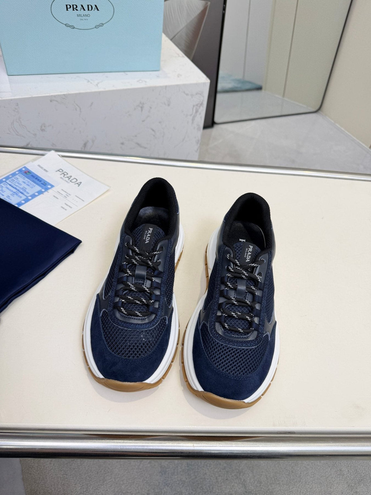 Prada Mesh Panel Sneakers
