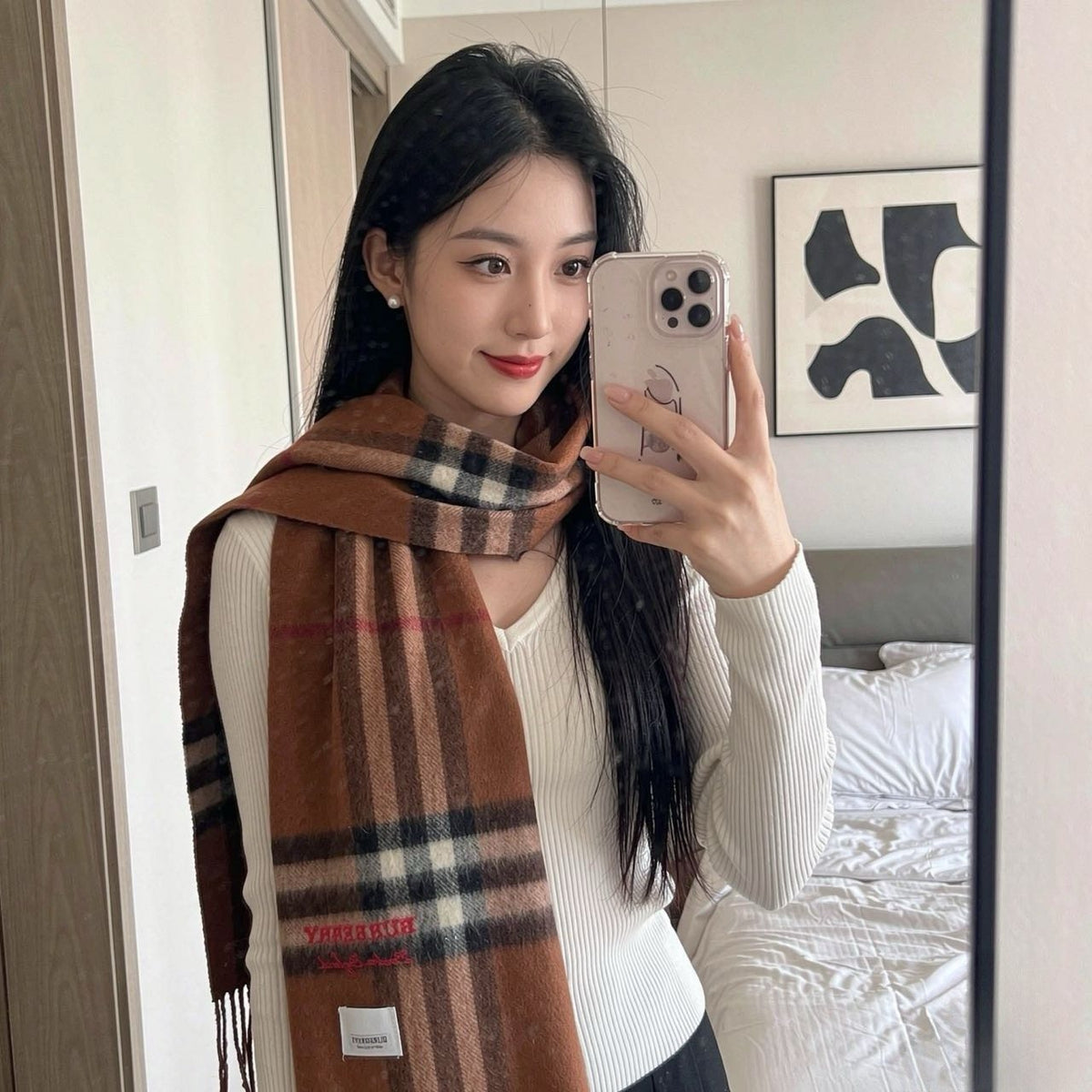 Burberry Fringed Plaid Scarf