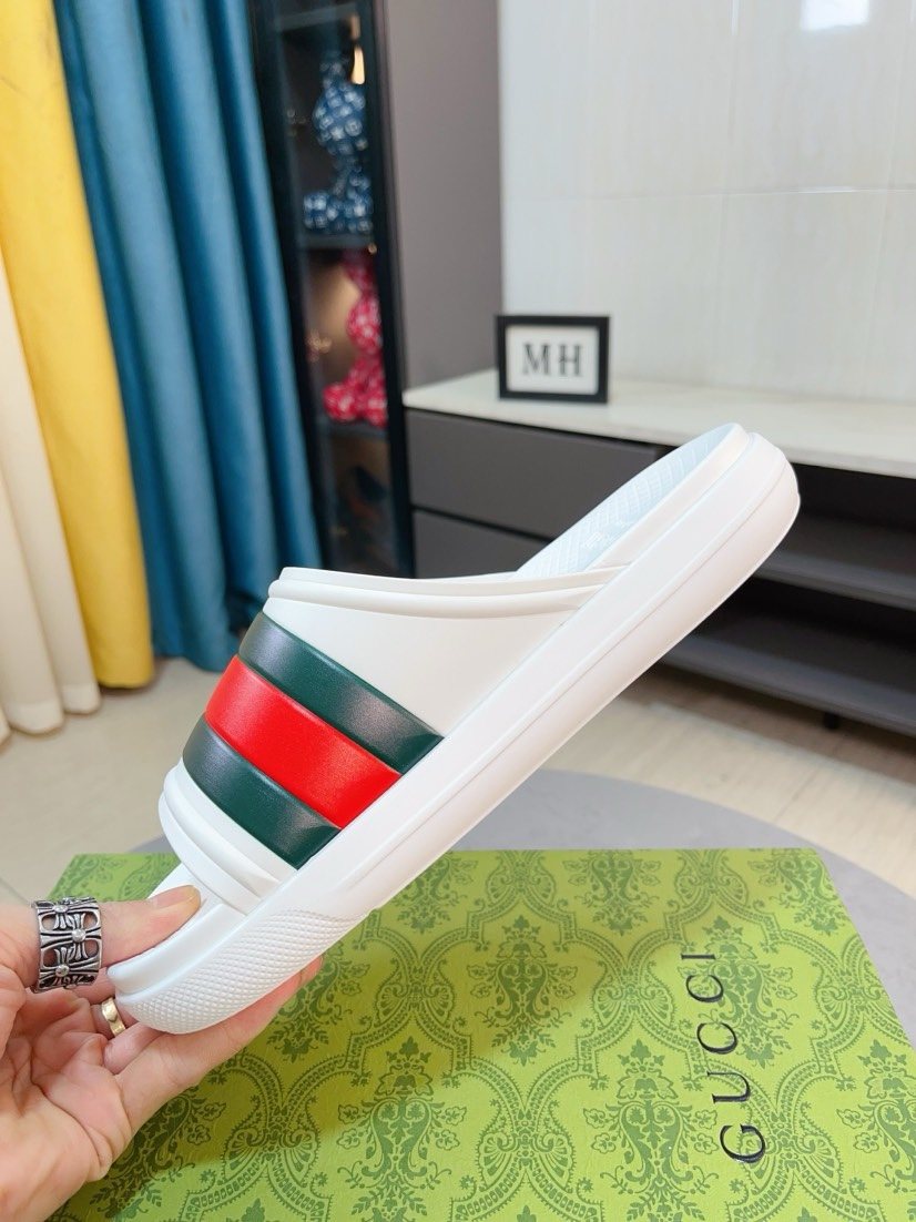 Gucci Striped Slide Sandals