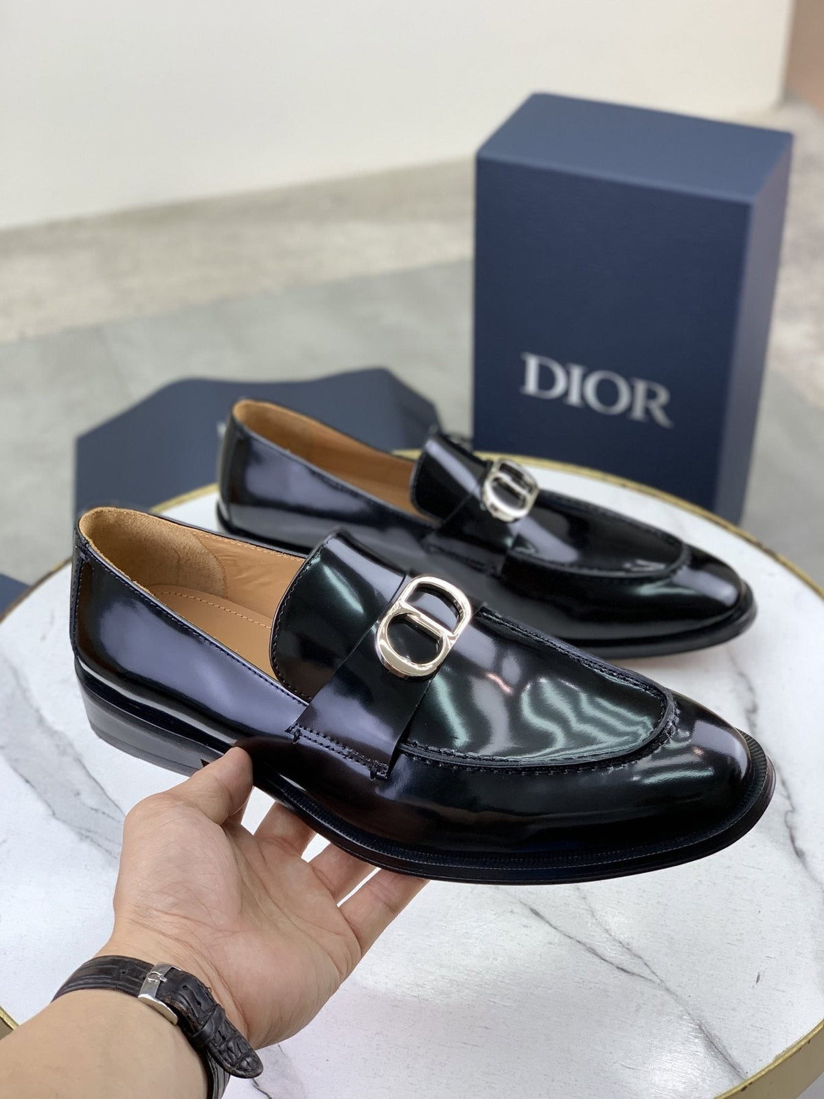 Dior Black Buckle Loafers - Leather Lining