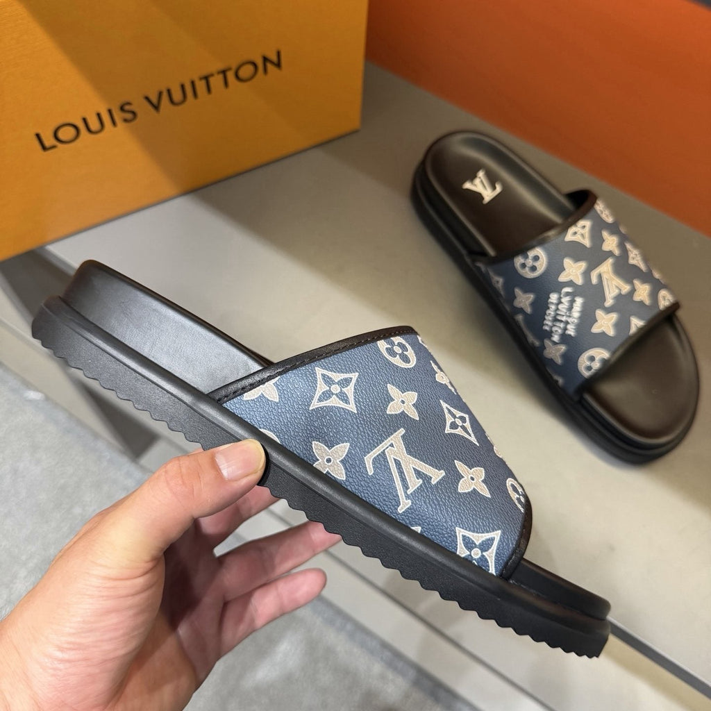Louis Vuitton Monogram Slide Sandals - Low-Profile Sole