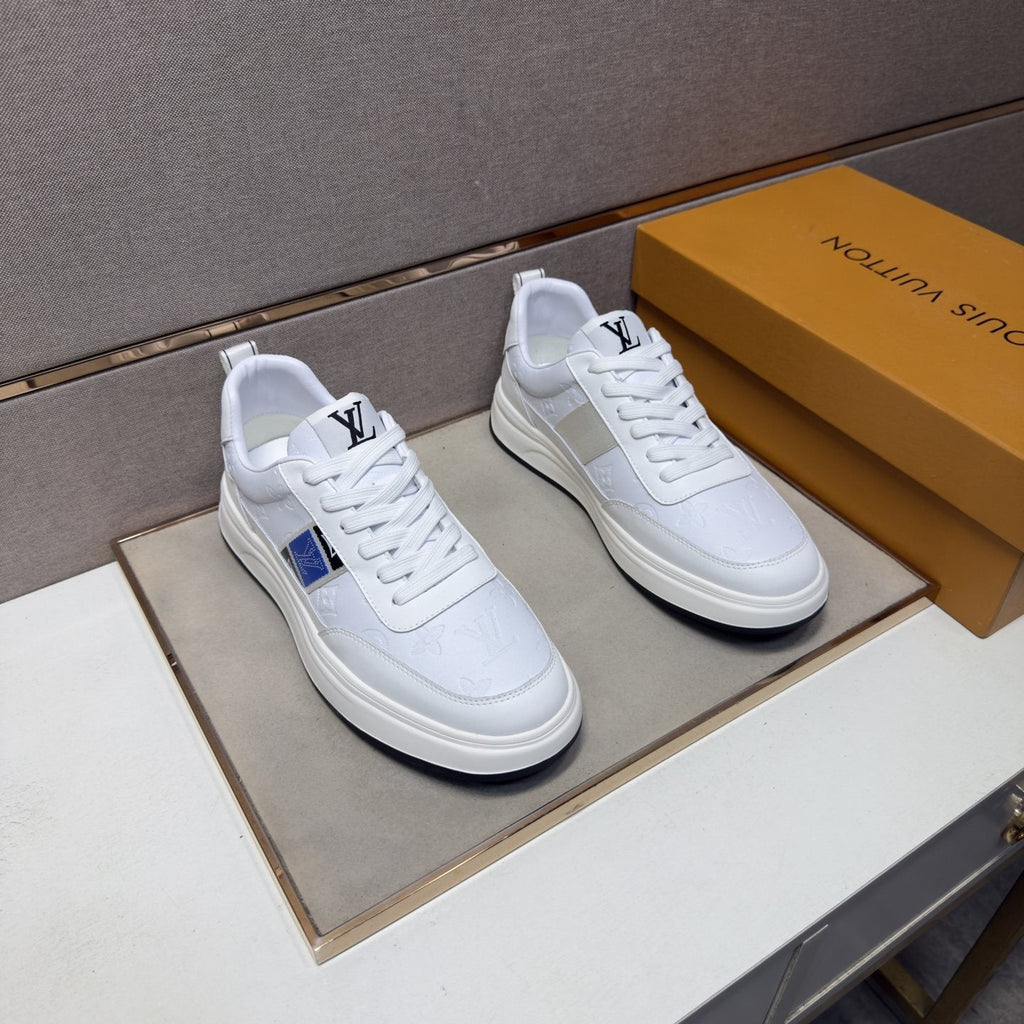 Louis Vuitton Blue-Accent Low-Top Sneakers