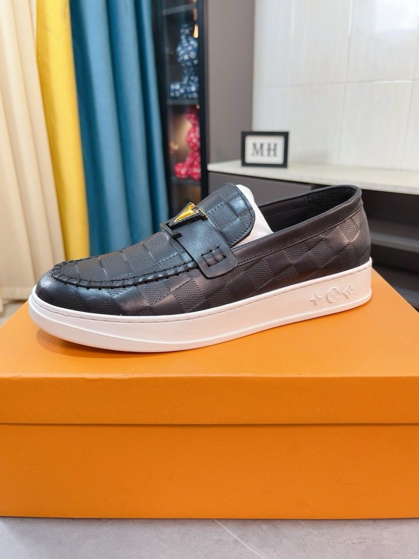 Louis Vuitton Men's Check-Pattern Loafers