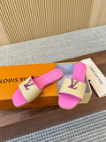 Louis Vuitton Textured Strap Slide Sandals