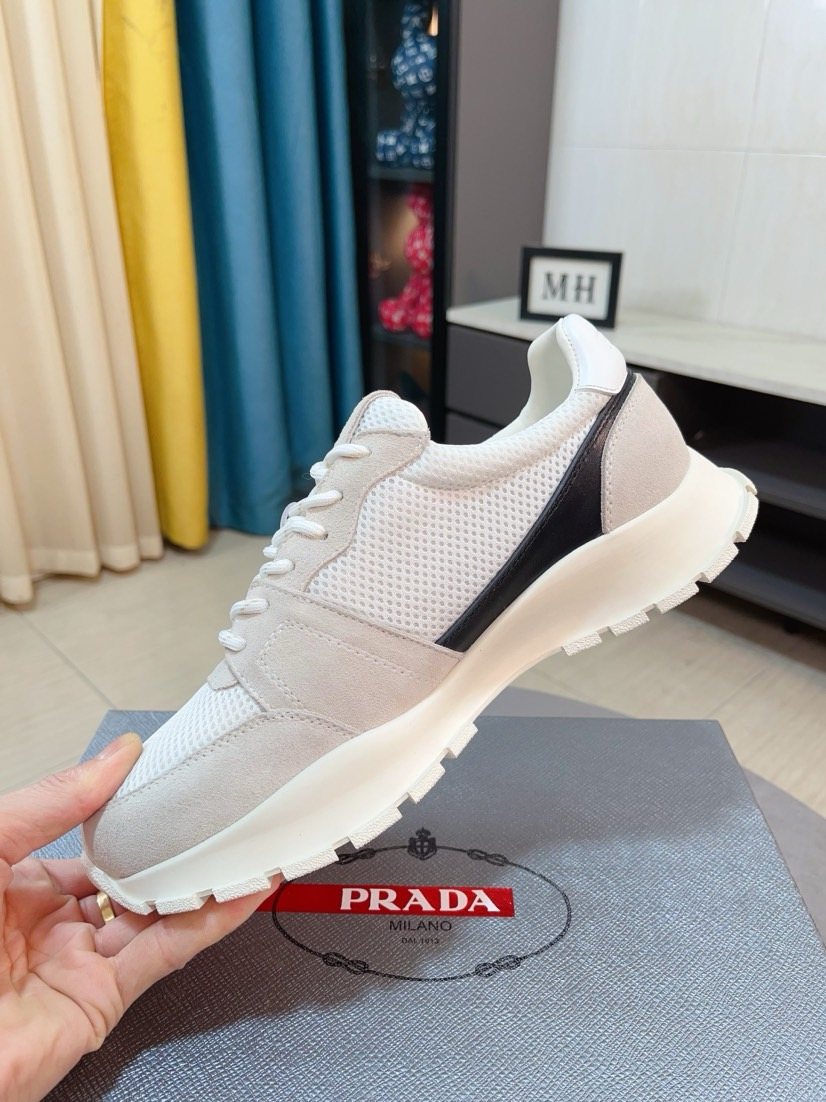 Prada Men's Mesh Panel Lug Sole Sneakers