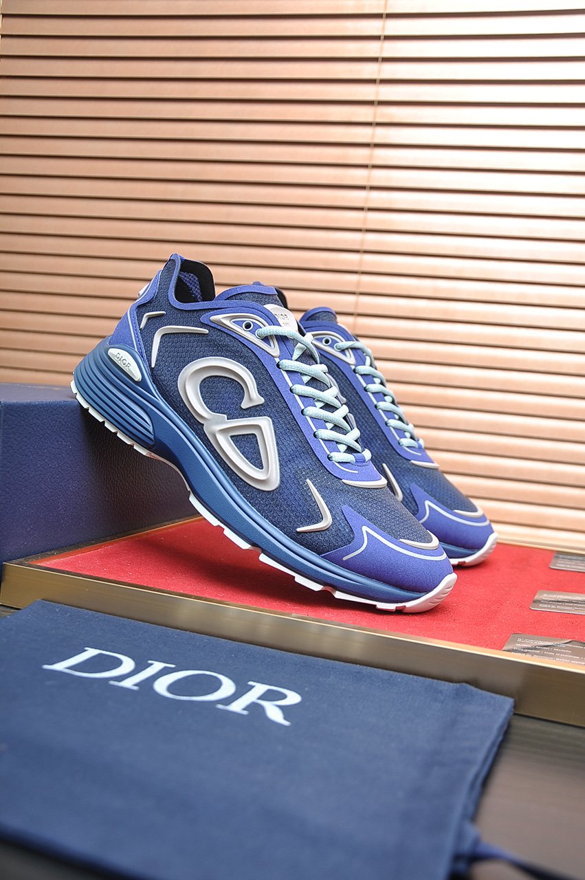 Dior Paneled Lace-Up Sneakers