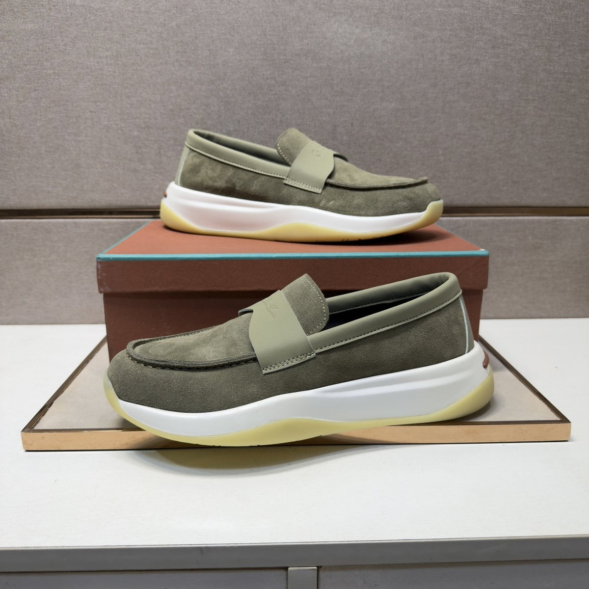 Loro Piana Men’s Apron Toe Slip-On Loafers