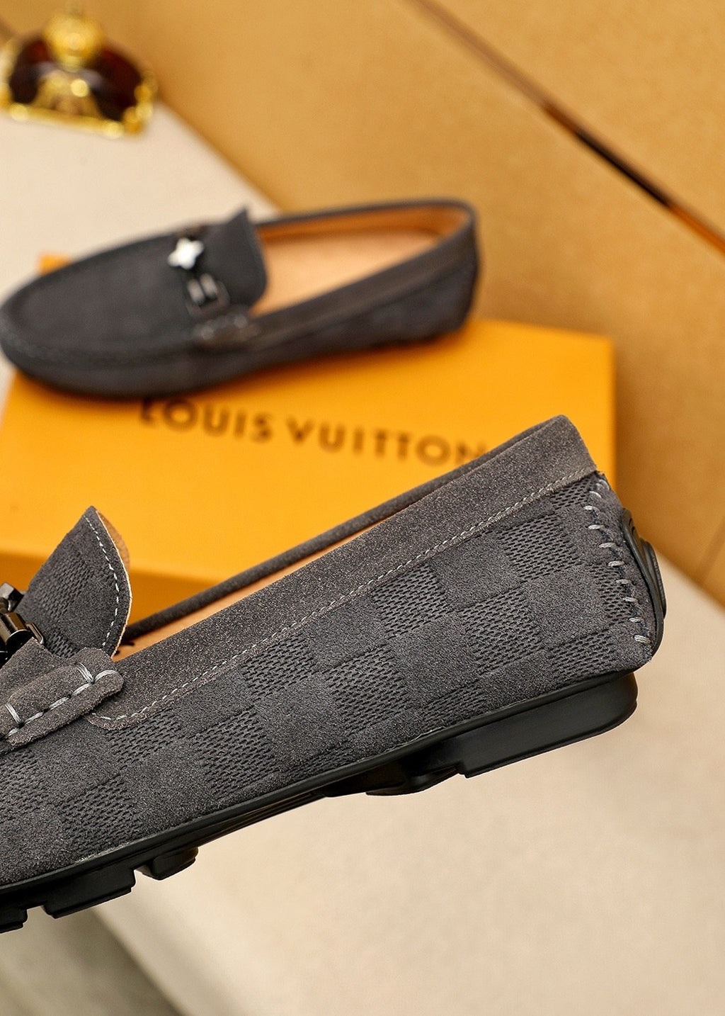 Louis Vuitton Check-Pattern Buckle Loafers