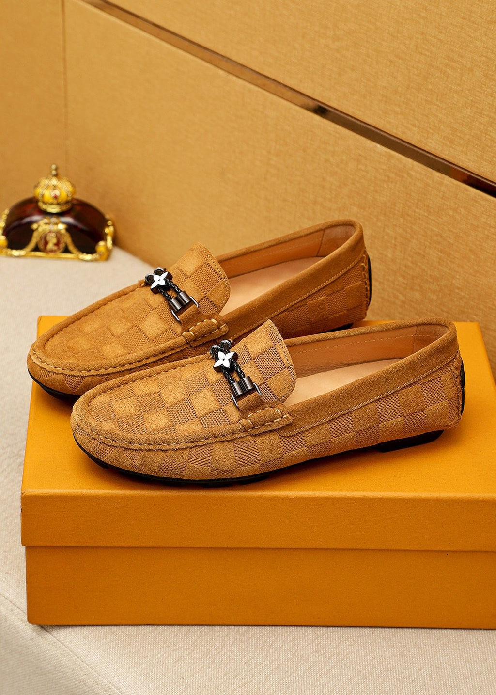 Louis Vuitton Check-Pattern Buckle Loafers