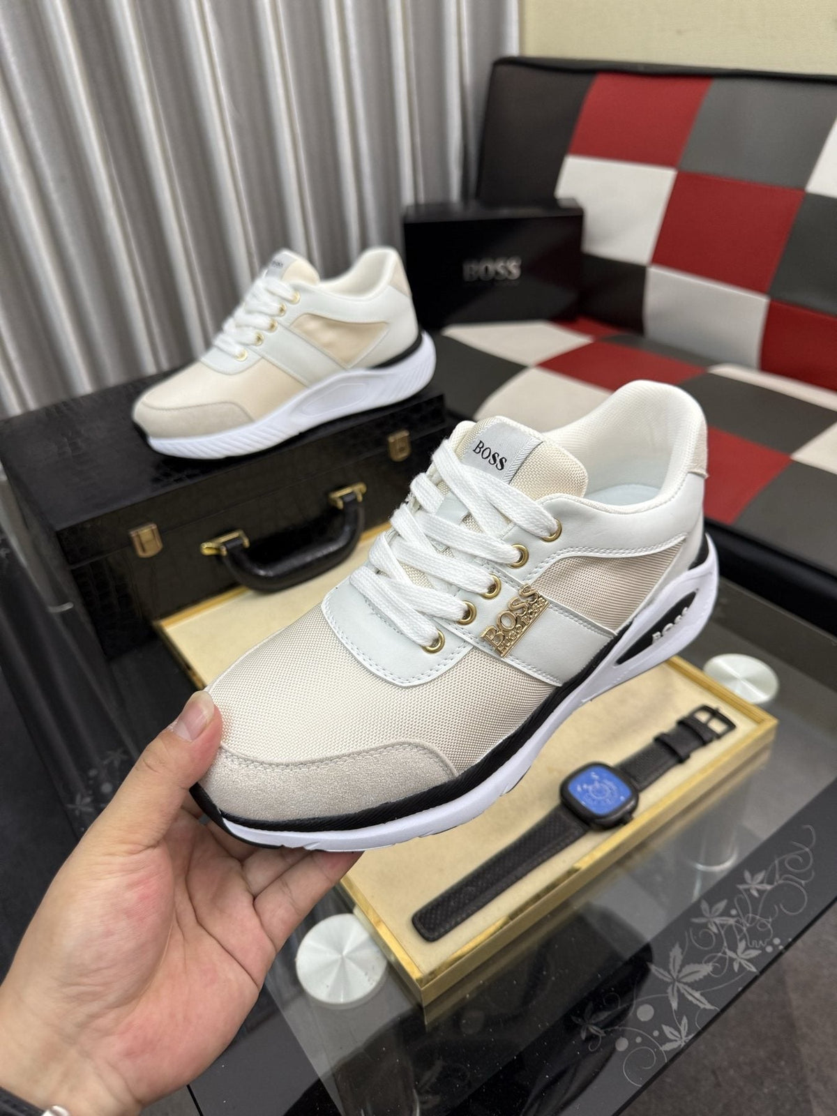 BOSS Men's Color-Block Low-Top Sneakers