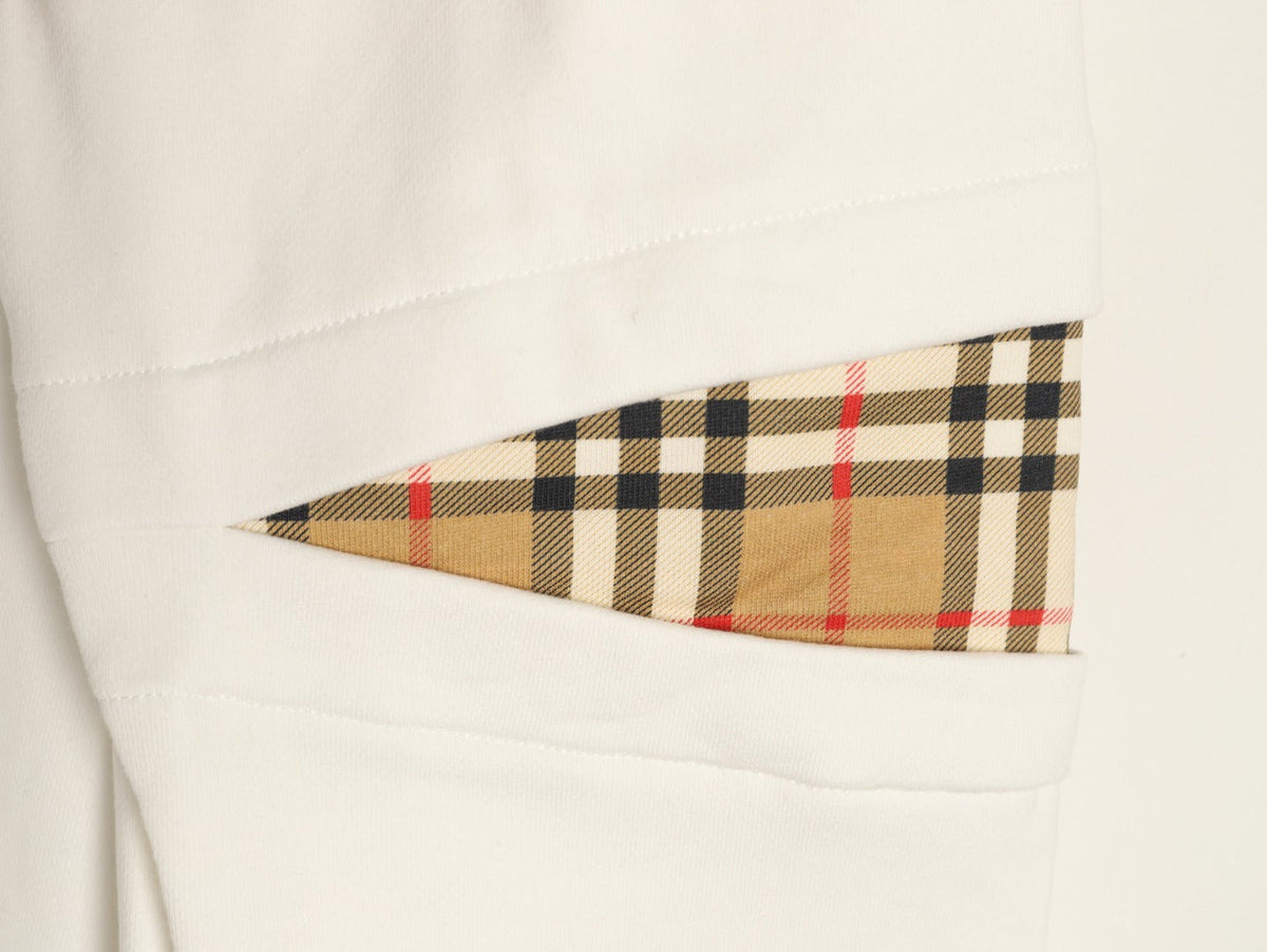 Burberry 26FW Signature Embroidered Check-Panel Crewneck Sweatshirt